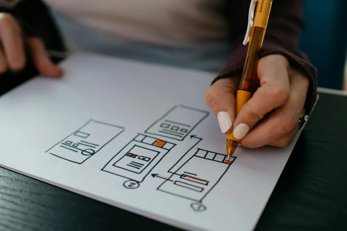 Designer working on a CAD drawing at a computer