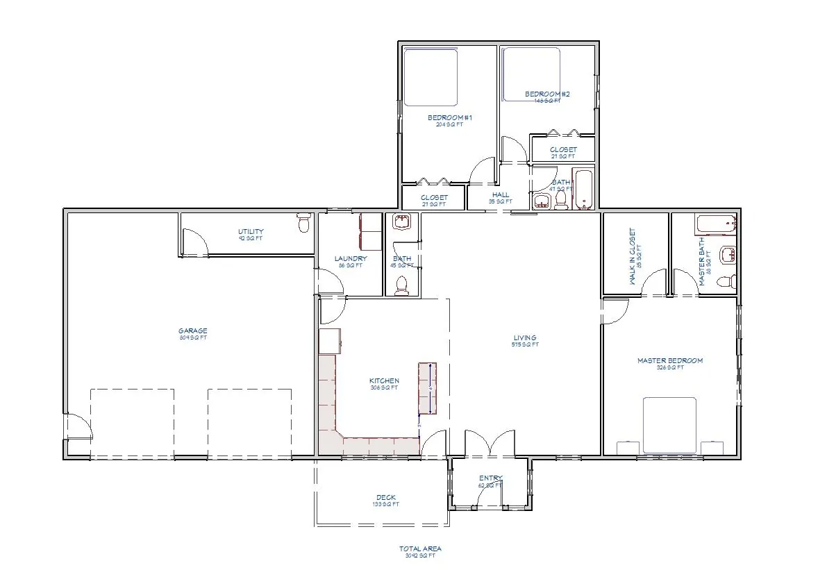 Floor plan for a modern custom home
