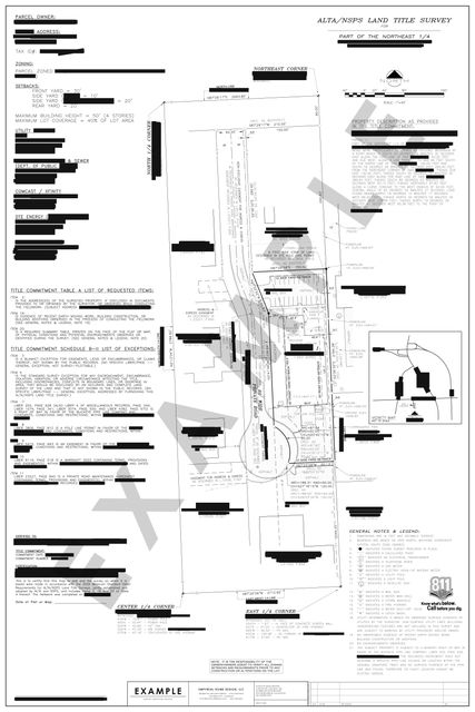 Sample ALTA/NSPS land title survey sheet