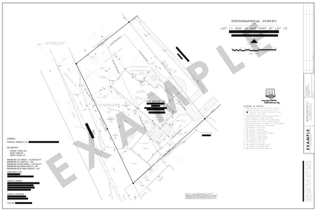 Topographic survey: Riverfront lots with spot elevations, finished floor elevations, and half-foot contours.